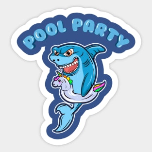 Summer Shark Pool Party Fun Sticker